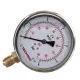 Manometru cu glicerină TC Technic, domeniu măsurare 0–6 bar, scală bar/PSI, diametru 100 mm, clasă de precizie 1,6, racord inferior filetat 1/2″, carcasă oțel, pentru gaze și lichide