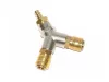 Set distribuitor pneumatic în Y 1/2" cu T-idom, 3× filet interior din alamă, 2× cuplă rapidă femelă cu oprire automată a aerului și 1× mufă mascul pentru compresoare și sisteme de aer comprimat