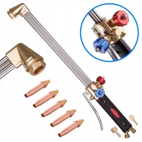   Arzator profesional de taiere cu gaz, lungime 50 cm, constructie fara injector bezinjectoriala pentru propan-oxigen sau acetilena-oxigen. Supapa anti-retur integrata, racorduri 3/8L si 1/4 Set 5 duze PNME compatibile PNME/ANME pentru taiere 3-200 mm