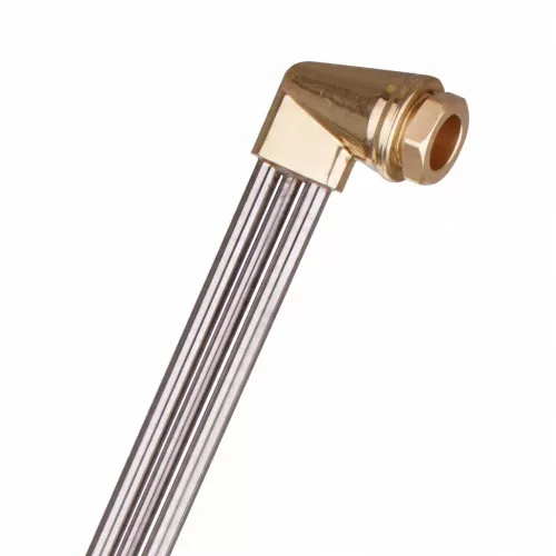 Arzator profesional de taiere cu gaz, lungime 50 cm, constructie fara injector bezinjectoriala pentru propan-oxigen sau acetilena-oxigen. Supapa anti-retur integrata, racorduri 3/8L si 1/4 Set 5 duze PNME compatibile PNME/ANME pentru taiere 3-200 mm