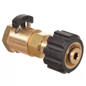   Adaptor profesional din alamă pentru aparate de spălat cu presiune Karcher HD/HDS, conexiune dop Karcher 11 mm la racord cu filet interior metric M22x1,5, compatibil cu sistem vechi (non‑EasyLock), pentru spălare cu presiune ridicată