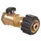 Adaptor profesional din alamă pentru aparate de spălat cu presiune Karcher HD/HDS, conexiune dop Karcher 11 mm la racord cu filet interior metric M22x1,5, compatibil cu sistem vechi (non‑EasyLock), pentru spălare cu presiune ridicată