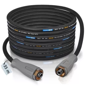   Furtun profesional de înaltă presiune HydroLine DN10, 35 m, 400 bar, 155°C, armătură dublă din oțel 2SC, racorduri TR22 K-LOCK compatibile Easy!Lock pentru aparate Karcher HD / HDS și alte echipamente cu conexiune Easy!Lock