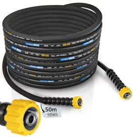   Furtun profesional de spălare HydroLine DN6 2SC, 50 m, 400 bar, cu racorduri din oțel inoxidabil M22x1,5