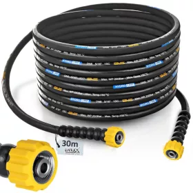   Furtun profesional de spălare cu presiune HydroLine DN8 1SC, 30 m, 250 bar, conexiuni din oțel inoxidabil M22x1,5–M22x1,5, pentru apă rece și caldă, compatibil KARCHER HD / HDS și KRANZLE, temperatură maximă 155 °C