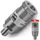 Racord rotativ profesional MTM Hydro 3/8" F – 1/4" M, 280 bar, cu rulment cu bile din oțel inoxidabil pentru spălătorii auto self-service și touchless