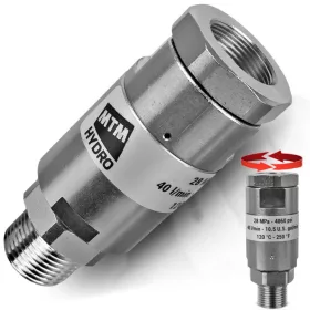   Racord rotativ profesional MTM Hydro cu rulment cu bile din oțel inoxidabil, racord drept 3/8" F (filet interior) – 3/8" M (filet exterior), 280 bar, 40 l/min, 120 °C