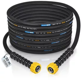   Furtun profesional de spălare cu presiune HydroLine DN10, 30 m, 250 bar, racorduri din oțel inoxidabil M22x1,5, rezistență până la 155°C, compatibil KARCHER HD/HDS, KRANZLE