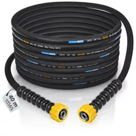   Furtun profesional de spălare HydroLine DN10, 40 m, 250 bar, cu racorduri din oțel inoxidabil M22x1,5 pentru aparate de spălat cu presiune