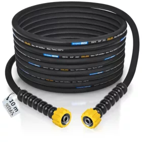   Furtun hidraulic de înaltă presiune HydroLine DN10 2SC, 10 m, 400 bar, cu racorduri din oțel inoxidabil (INOX) M22x1,5 pentru spălătoare cu presiune KARCHER HD/HDS și KRANZLE, pentru apă caldă și rece, debit recomandat peste 1200 l/h