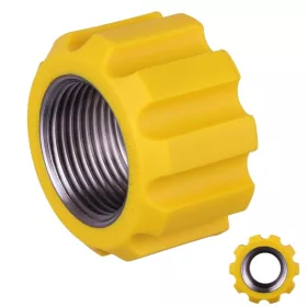   Conector mamă furtun înaltă presiune Karcher HD/HDS, scurt, galben, din oțel inoxidabil, filet metric M22x1,5 mm, lungime 20 mm