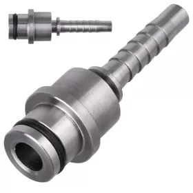   Racord furtun inox DN6 (diametru interior 6 mm) pentru piuliță M22 x 1,5, tijă 14 mm, pentru instalații spălare cu presiune înaltă, compatibil aparate de spălat cu presiune Karcher HD/HDS și Kranzle