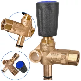   Supapă profesională de reglare a presiunii cu recirculare (by‑pass) MTM Hydro IRV25 pentru pompe cu bielă, 250 bar, 30 l/min, 90°C, filet 3/8" interior