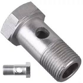   Șurub gol de trecere 3/8" L-40/32 mm, oțel zincat, filet 3/8", pentru racord cu ochi (ștuț cu ochi)