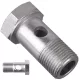 Șurub gol de trecere 3/8" L-40/32 mm, oțel zincat, filet 3/8", pentru racord cu ochi (ștuț cu ochi)