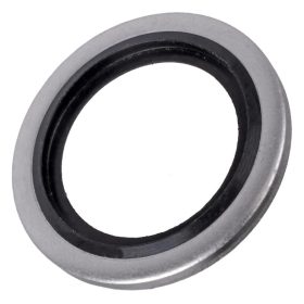  Șaibă de etanșare metal–cauciuc pentru șurub ochet filetat 1/2", dimensiuni 21,54 × 28,58 × 2,50 mm, oțel galvanizat cu garnitură din cauciuc