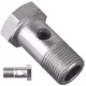 Șurub gol de trecere pentru conector ochet, filet 1/2", lungime 53 mm, oțel zincat, cheie 27 mm, pentru instalații hidraulice de înaltă presiune