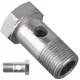 Șurub olandez trecător tubular 1/4", lungime 35 mm, din oțel galvanizat pentru conexiuni cu ochi filetat (tip banjo), cu trecere de fluid