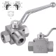 Robinet Industrial cu Bilă cu 3 Căi, Tip L, 1/2", 400 bar