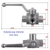 Robinet Industrial cu Bilă cu 3 Căi, Tip L, 1/2", 400 bar