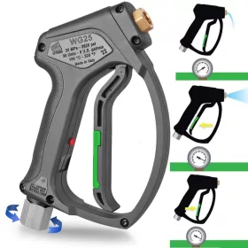   Pistol profesional rotativ de înaltă presiune MTM Hydro WG25 cu supapă antigel Weep, racord furtun rotativ 3/8" cu filet interior, 2,2 l/min, 250 bar, 30 l/min, 160 °C pentru spălătorii auto