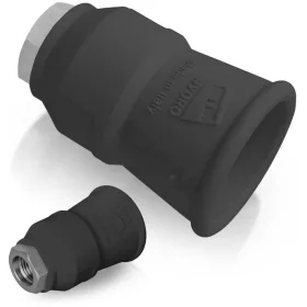   Suport profesional pentru duze de înaltă presiune MTM NHS45, negru, din oțel inoxidabil AISI 303 cu înveliș din cauciuc, racord filetat 1/4" pentru spălătorii auto cu ciclu de ardere și boxe self-service