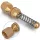 Duza pentru curățat canalizări 050 din alamă, cu arc, filet interior 1/8" (F), 4 orificii (1 frontal + 3 posterioare), diametru exterior 14 mm, presiune maximă 350 bar, temperatură maximă 155°C, pentru aparate de spălat cu presiune