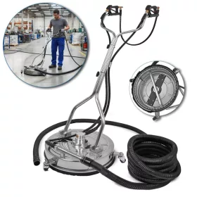   Cap profesional curățare pavaj T-RACER 18" INOX, 275 bar, 600–1800 l/h, aspirare automată apă, racord 1/4", duze 065, furtun evacuare 10 m