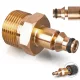 Adaptor furtun M22 x 1,5 mm din alamă pentru aparate de spălat cu presiune Bosch / Black&Decker / Macallister / Stanley, conector rapid tip fișă (plug) 8 mm, tijă 14 mm, pentru furtun cu filet interior M22