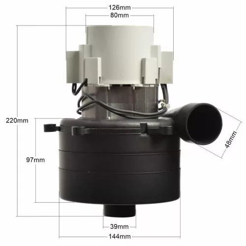 Szívómotor 24V 600W, 3-turbinás, Hako súrológépekhez