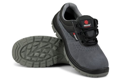 Pantofi de protecție KAPS3 Velur S1P, piele velur gri, talpă poliuretan, bombeu de oțel 200 J