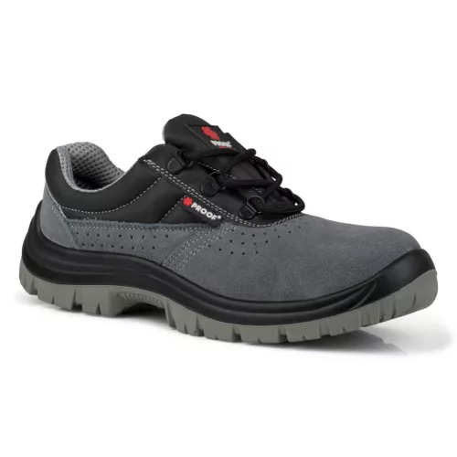 Pantofi de protecție KAPS3 Velur S1P, piele velur gri, talpă poliuretan, bombeu de oțel 200 J, 43