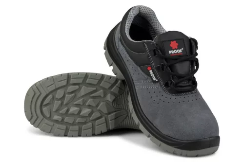 Pantofi de protecție KAPS3 Velur S1P, piele velur gri, talpă poliuretan, bombeu de oțel 200 J, 43