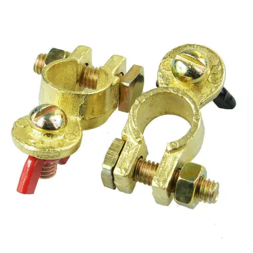 Conector Universal din Alamă pentru Baterii Auto, Capacitate Maximă 500A, Compatibil cu Stâlpi Standard