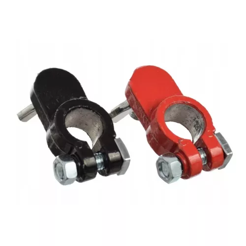 Conector Universal pentru Baterie 500A, Material Zinc, Compatibil cu Stâlpi Standard (17mm+ și 19mm-), Interval de Temperatură -40°C până la +90°C