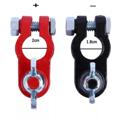 Conector Universal pentru Baterie 500A, Material Zinc, Compatibil cu Stâlpi Standard (17mm+ și 19mm-), Interval de Temperatură -40°C până la +90°C