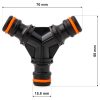 Conector Rapid "Y" pentru Furtun de Grădină, din Material Plastic Rezistent, cu 3 Conectori Rapizi