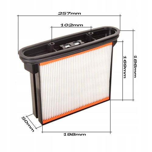 Filtru de Poliester pentru Aspiratoare Starmix SX416069, Dimensiuni 198mm x 257mm x 50mm, Compatibil cu Diverse Modele, Etanșare Eficientă