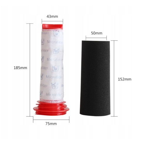 Filtru HEPA și Filtru de Spumă Lavabil pentru Aspiratoare Bosch - Dimensiuni 50mm x 185mm, Compatibilitate Extinsă