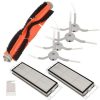 Set Perii Microfibră pentru Aspirator Robot Xiaomi Mi Roborock S50 S51 S55 - 4x Perii Laterale, 1x Cilindru Cauciuc/Păr, 2x Filtre, 1x Instrument de Curățare