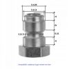 Conector Rapid din Alamă pentru Mașini de Spălat cu Presiune, cu Filet Interior de 3/8" (14,9 ÷ 15,4 mm), Maximă Presiune 200 bar, Temperatură Maximă 90°C, Debit Maxim 40 litri/minut