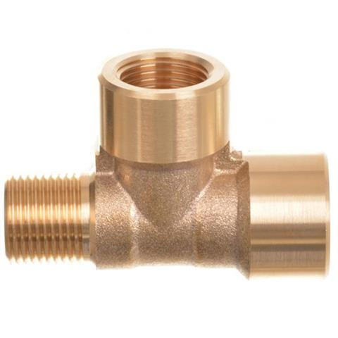 Distribuitor de Apă din Alamă T-Formă 1/4" pentru Sisteme de Înaltă Presiune (2x filet interior, 1x filet exterior)