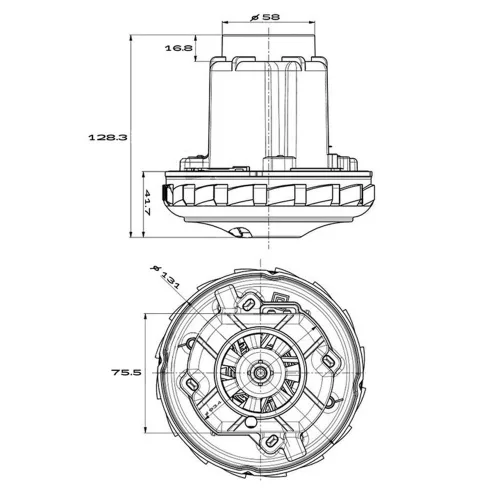 Motor de Aspirație 1340W 230V Compatibil Karcher NT, WD, Nilfisk Attix, Bosch GAS, Flex