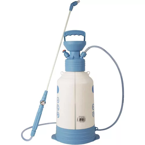 Pulverizator Manual de Presiune 6 Litri, Rezistent la Substanțe Chimice, Cu Furtun Rotativ și Manometru