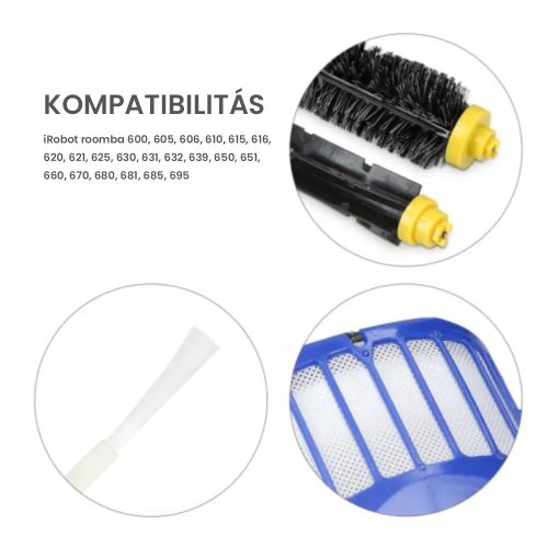 Set de Reînnoire iRobot Roomba Seria 600 - Compatibil cu Modelele 605, 606, 610, 612, 615, 616, 620, 621, 625, 630, 631, 639, 650, 651, 660, 670, 671, 675, 680, 681, 695, 696