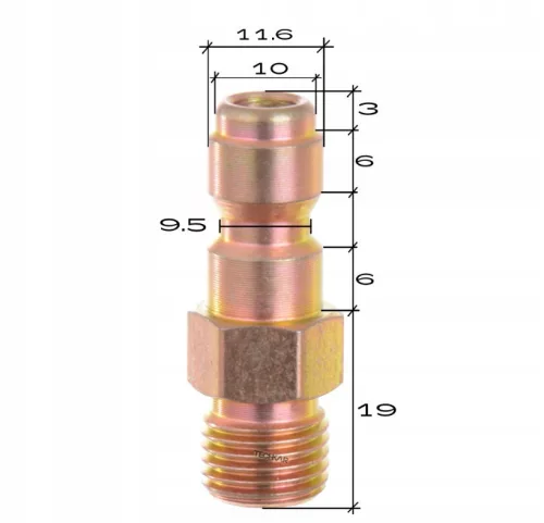 Adaptor Rapid din Alamă cu Filet Exterior 1/4" pentru Aparatele de Spălat cu Presiune Karcher HD HDS