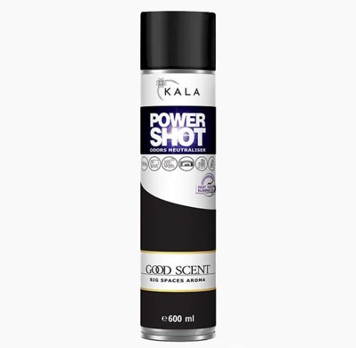 Spray Neutralizator de Mirosuri și Odorizant de Aer cu Aromă de Iasomie, Migdale, Cafea, Cacao și Boabe de Tonka - Kala Power Shot Good Scent (600 ml)