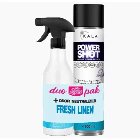  Neutralizator de Mirosuri și Odorizant Luxus cu Miros de Haine Proaspăt Spălate (600 ml) + Ulei Parfumat cu Pompiță (500 ml) - Pachet DUO Kala