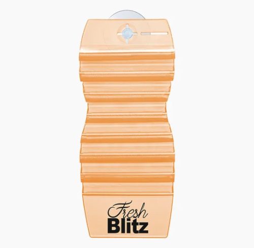 Fresh BLITZ Etichetă Agățătoare Citrus – Medalie Aromată Gelatinoasă cu Ventuză, 14,5 cm Înălțime, 5-6 cm Lățime, Non-Toxică, Biodegradabilă