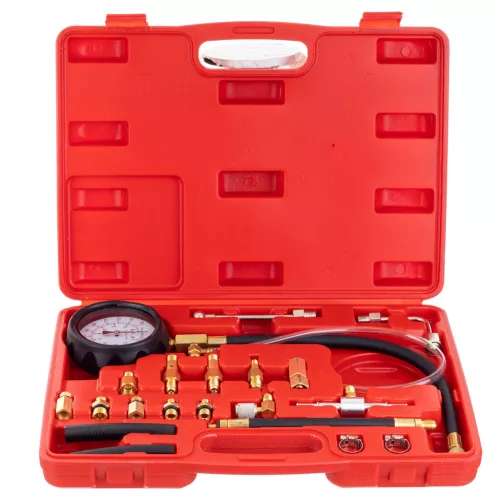 Set Compresie Manometru pentru Benzină TC Technic LT-A1005, 0-10 bar, cu Furtun de Cauciuc și Accesorii